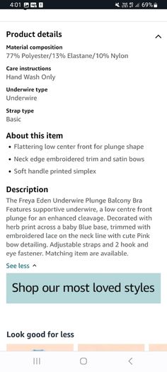 Freya Eden - Underwire Plunge Balcony Bra 30F - Brand RRP 38