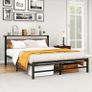 King Size bed frame With Wood Storage Headboard Image 4