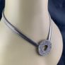 Mid Century Silver Tone Statement Necklace Image 3