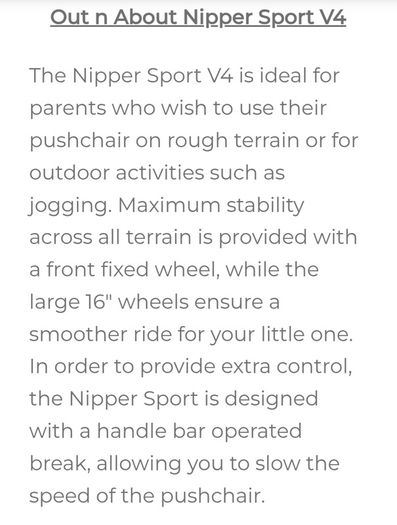 Out n about Nipper Sport V4