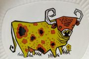 mid century Bull, display plate, vintage serving plate