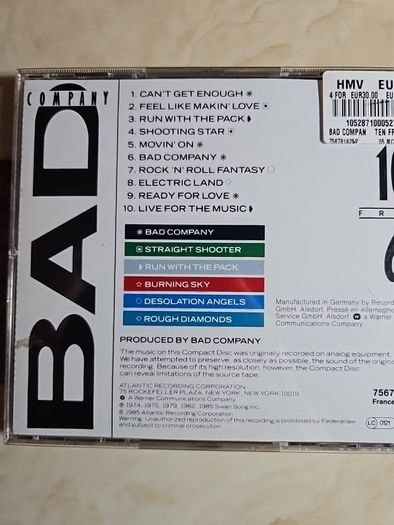 Bad Company CD - 10 From 6