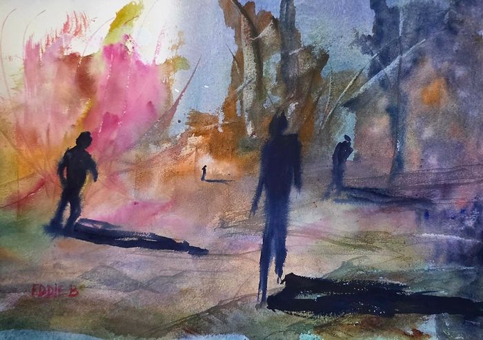 sleepless watercolour