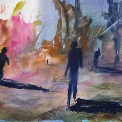 sleepless watercolour