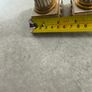 Vintage Pair of candlesticks shabby chic, resin pillar with roses Image 3
