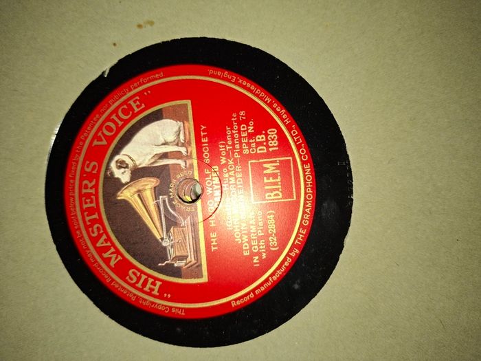 The Hugo Wolf Society Classical Music Series 12-inch 78 RPM released by His Master's Voice (HMV) 1945 postage available
