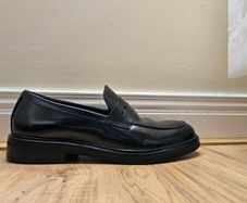 Black real leather loafers Marks & Spencers Autograph (43/9 UK)