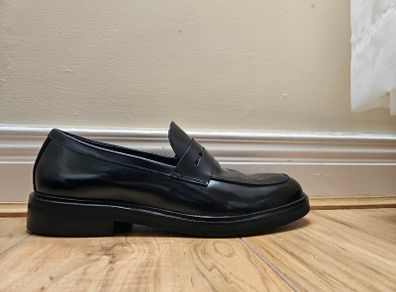 Black real leather loafers Marks & Spencers Autograph (43/9 UK)