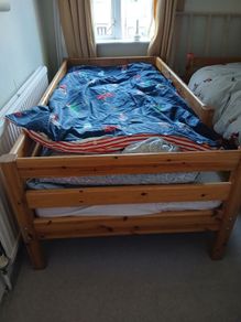 Solid wooden single beds (x2)