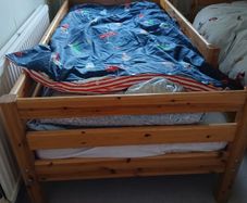 Solid wooden single beds (x2)