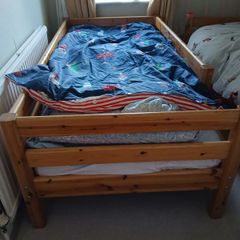 Solid wooden single beds (x2)