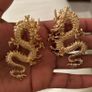Golden Dragon Earrings Intricate & Bold Image 5