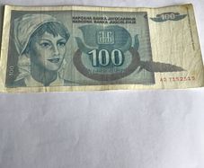 Banknote from a State that no longer exists- Yugoslavia 100 Dinara