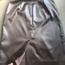 Designer Moschino chocolate brown metallic leather look pencil knee skirt 10 S Image 3
