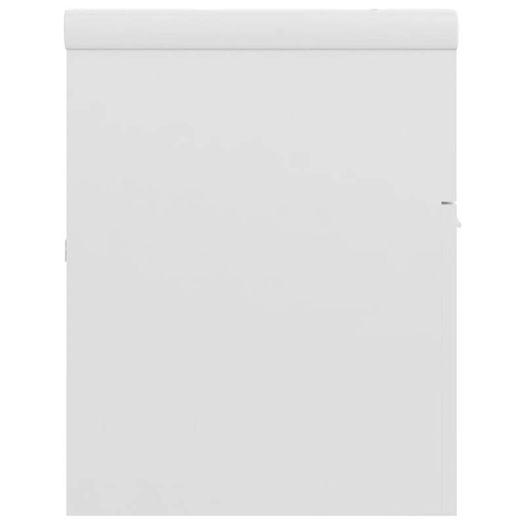 Sink Cabinet with Built-in Basin High Gloss White Chipboard