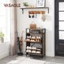 _Shoe cabinet with 2 flaps, shoe rack, shoe tipper, shoe chest with 2 compartments, shoe racks, in the hallway, for 8-12 pairs of shoes, space-saving, 60 x 30 x 95 cm, vintage brown-black Image 2