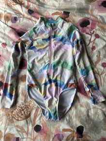 Long sleeved swimsuit / swimwear for a girl, 5-6 years