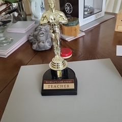 Worlds greatest teacher trophy