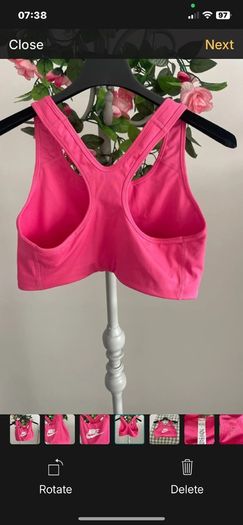 nike cropped top/bra large pink with Nike logo