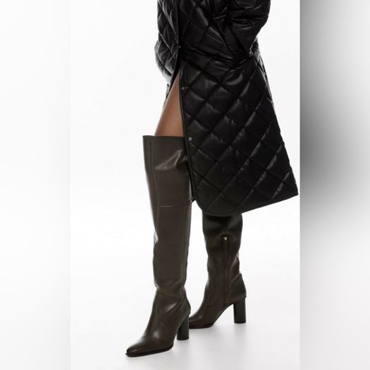 Zara Leather Over The Knee Boots