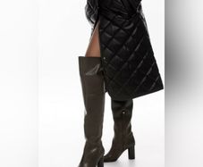 Zara Leather Over The Knee Boots