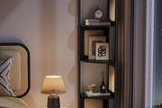 New 5-Tier Corner Shelf, Bookshelf with Polyrattan Sides (Black or Beige) FREE P&amp;P