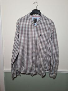 mens MUSTO check shirt 100% cotton long sleeve Size XXL 2XL extra large