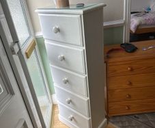 Solid wooden tall boy drawers