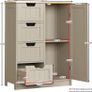 Priano Bathroom Cupboard 4 Drawer 1 Door Floor Standing Cabinet, Grey, Unit Storage Wood Image 3