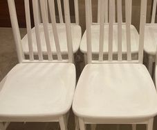 2 x Very Solid White Wooden Kitchen Dining Chairs - Can Deliver