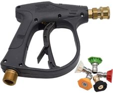 High Pressure Washer Gun with 5Pcs Spray Nozzles, 4350 PSI 1/4" Quick Release Car Washer Gun, Power Short Spray Gun M22 Metric Thread for Car Cleaning (FREE POSTAGE)