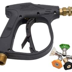 High Pressure Washer Gun with 5Pcs Spray Nozzles, 4350 PSI 1/4" Quick Release Car Washer Gun, Power Short Spray Gun M22 Metric Thread for Car Cleaning (FREE POSTAGE)