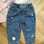 Baby girl casual outfit floral jeans, rose pink top and Benetton hoody 12-18 months Image 2