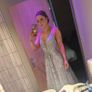 Stunning silver low back formal dress with lace & glitter detail Image 10