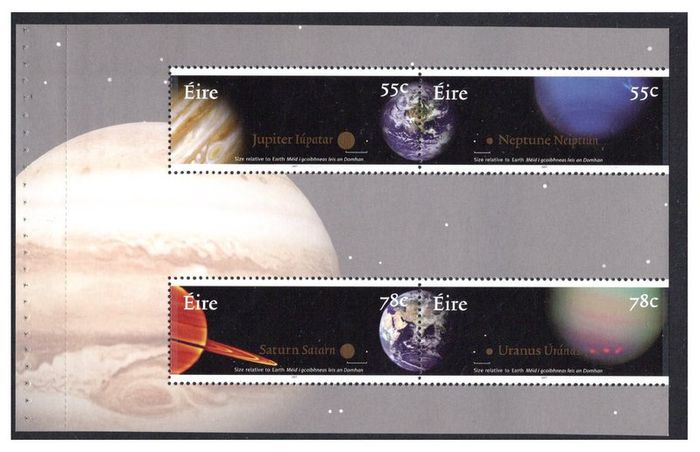 2007 Ireland The Planets Commemorative Stamps Booklet Mint Never Hinged (MNH). Hibernian HB143