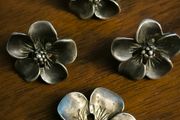 Silver set . Earrings, pendant, ring.