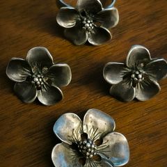 Silver set . Earrings, pendant, ring.