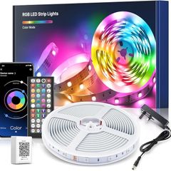 LED Strip Lights 10M (1X10M) APP Control Colour Changing LED Lights with Remote, Music Sync Built-in Mic, SMD RGB Light Strips RGB
