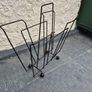 Atomic MidCentury Vintage retro black metal 1950s magazine rack Image 3