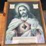 Vintage large Sacred Heart picture Image 2