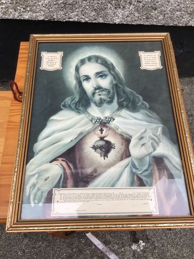 Vintage large Sacred Heart picture