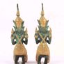 2 Vintage Thai Bronze Angel Teppanom Guardian Figurines Kneeling Statue Image 3
