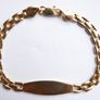 Vintage 18K Yellow Gold Plated Engravable Panther Link ID Bracelet 7.5" Image 3