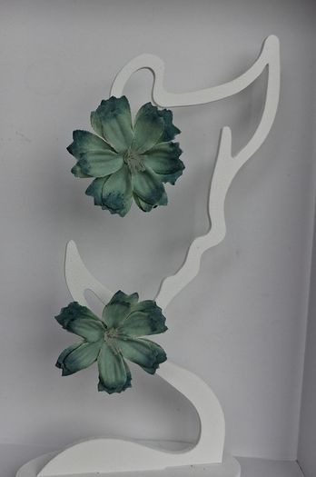 Boho Teal Ombre Camellia Clip On Earrings