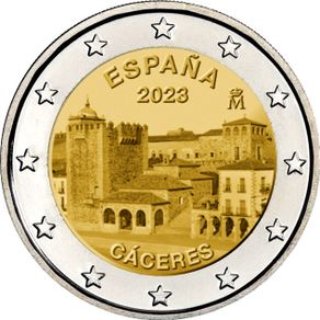 Spain 2 Euro Commemorative Coin 2023 - Caceres. Uncirculated.