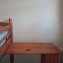 Pine mid-sleeper bed with storage shelf Image 4