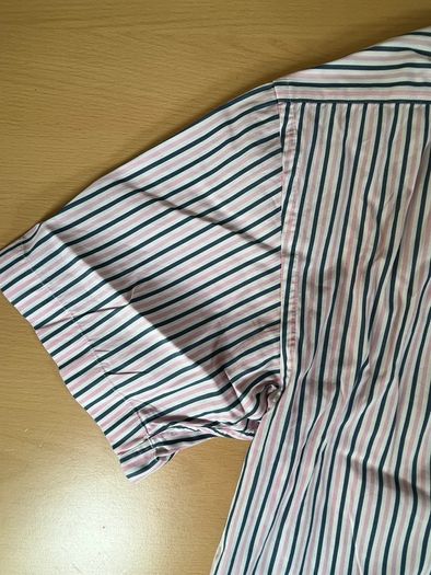 Gant Shirt Mens 2XL Striped Short Sleeve Collared Liberty Bell Poplin - Pink\Blue