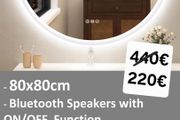 LED Bathroom Mirror 80x80cm Dual LED Bright Light