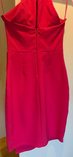 Lipsy Pink Cross.  Front Halter Neck Midi Dress    Size 10 (Excellent Condition)