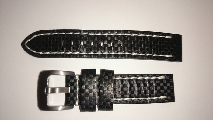 20mm Leather Watch Band with Satin Finished Stainless Steel Buckle